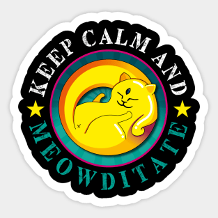 Meowditating Cat Sticker